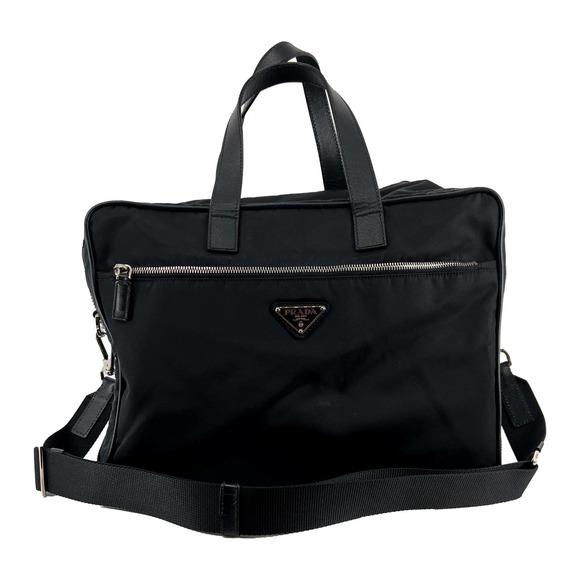 Prada Handbags - Prada Black Nylon & Saffiano Leather Carry-On Travel Bag Briefcase Luggage EUC